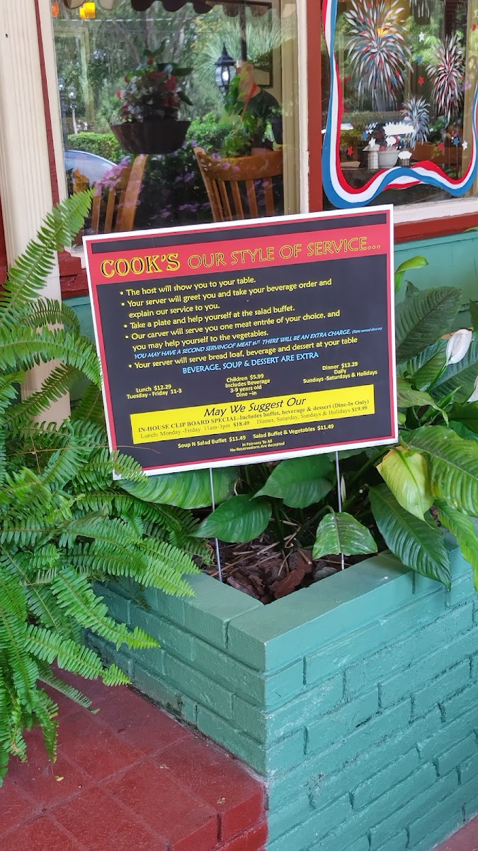 Menu Cook's Buffet Cafe Bakery-10