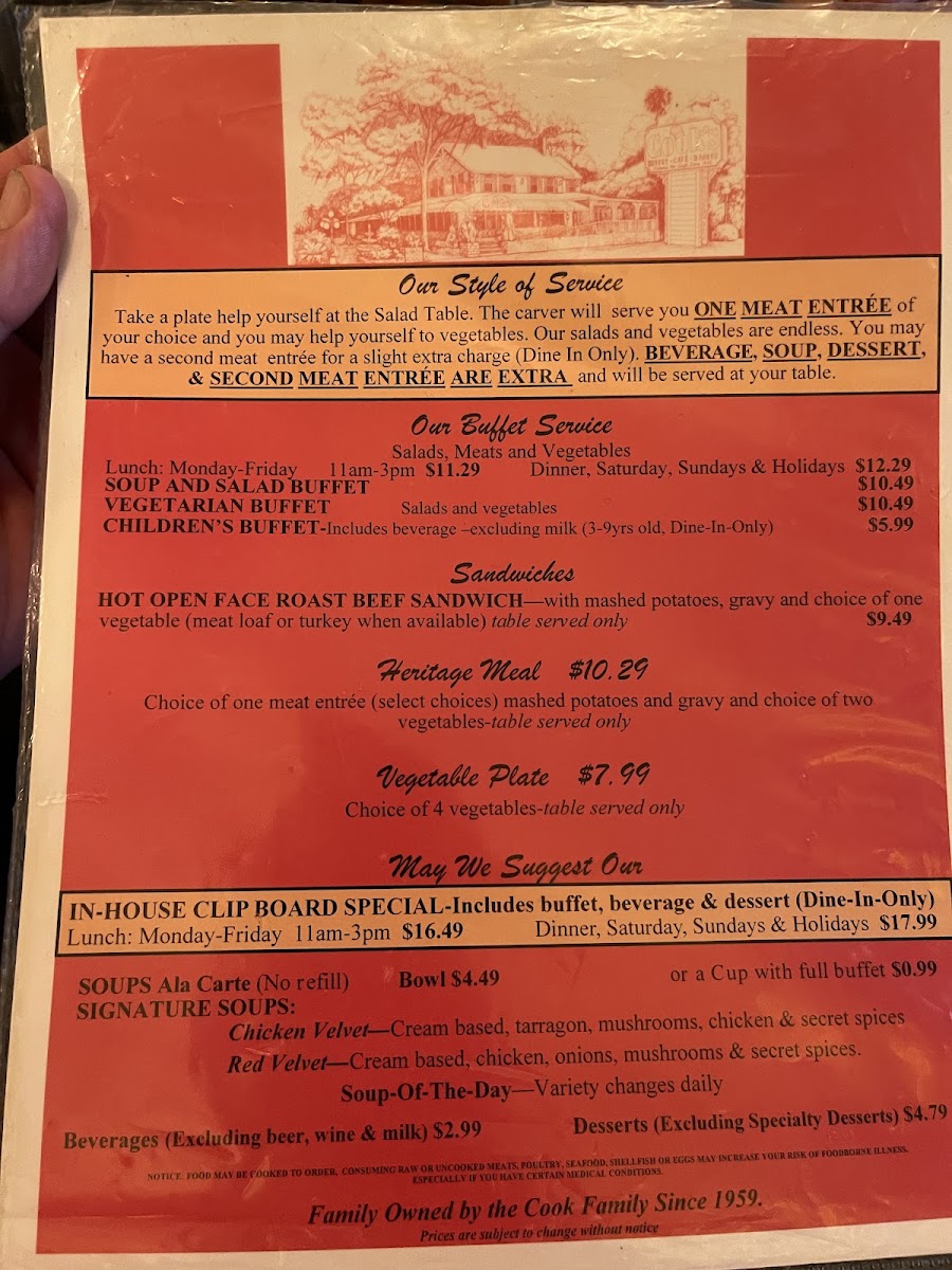 Menu Cook's Buffet Cafe Bakery-4