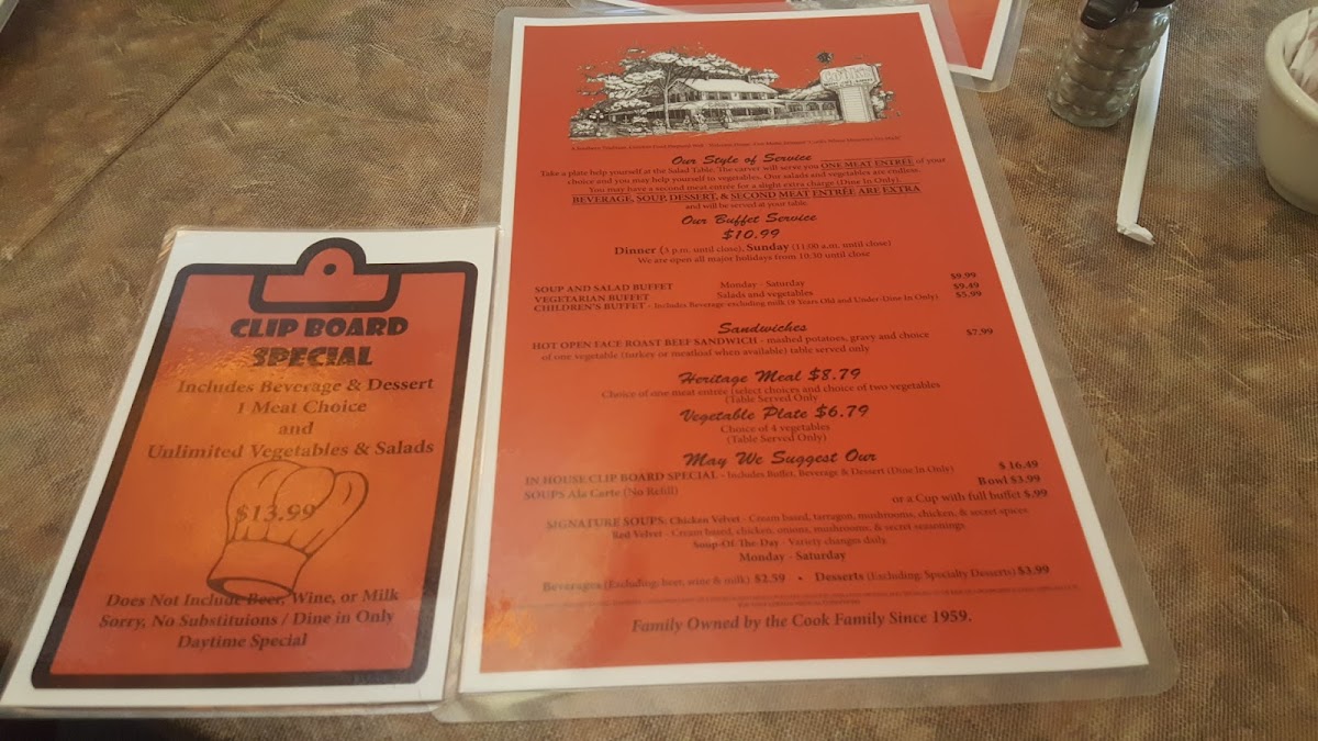 Menu Cook's Buffet Cafe Bakery-7