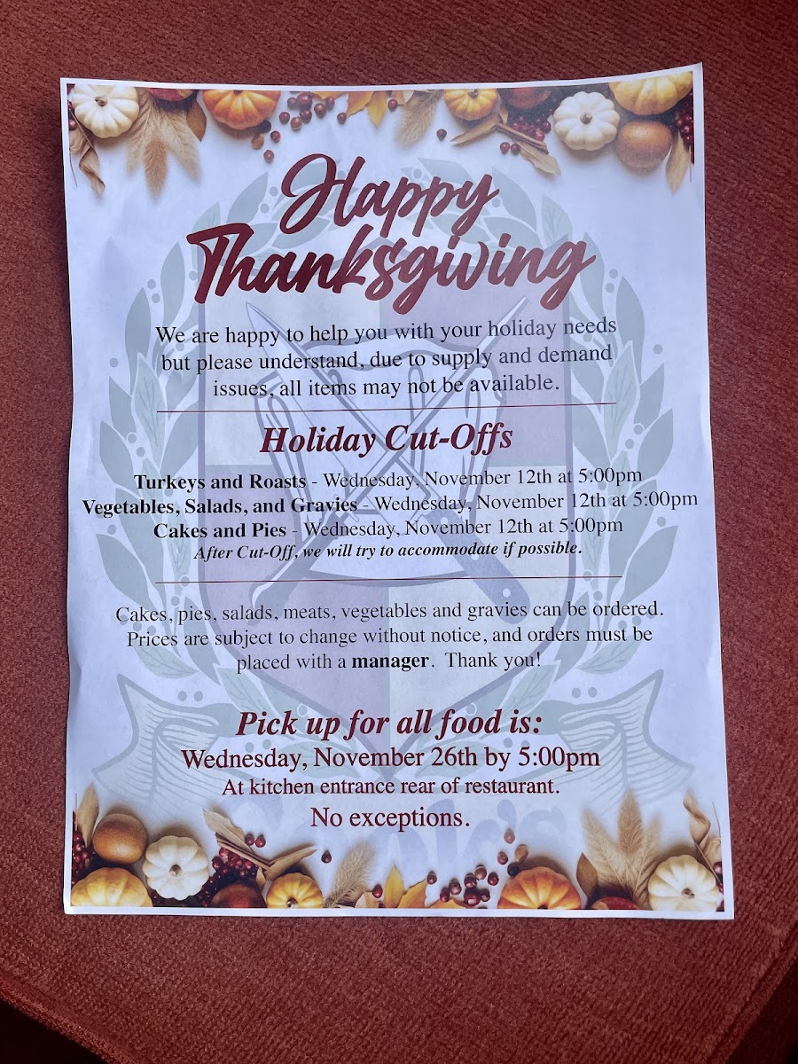 Menu Cook's Buffet Cafe Bakery-9